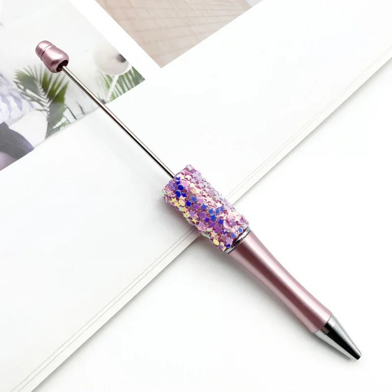Twinkle Little Star Bead Pen Colorful Sparkling Sequin Ballpoint Pen | DIY Beadable Pen Craft Gift Idea