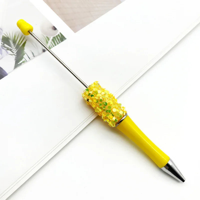 Twinkle Little Star Bead Pen Colorful Sparkling Sequin Ballpoint Pen | DIY Beadable Pen Craft Gift Idea
