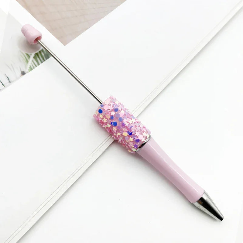 Twinkle Little Star Bead Pen Colorful Sparkling Sequin Ballpoint Pen | DIY Beadable Pen Craft Gift Idea