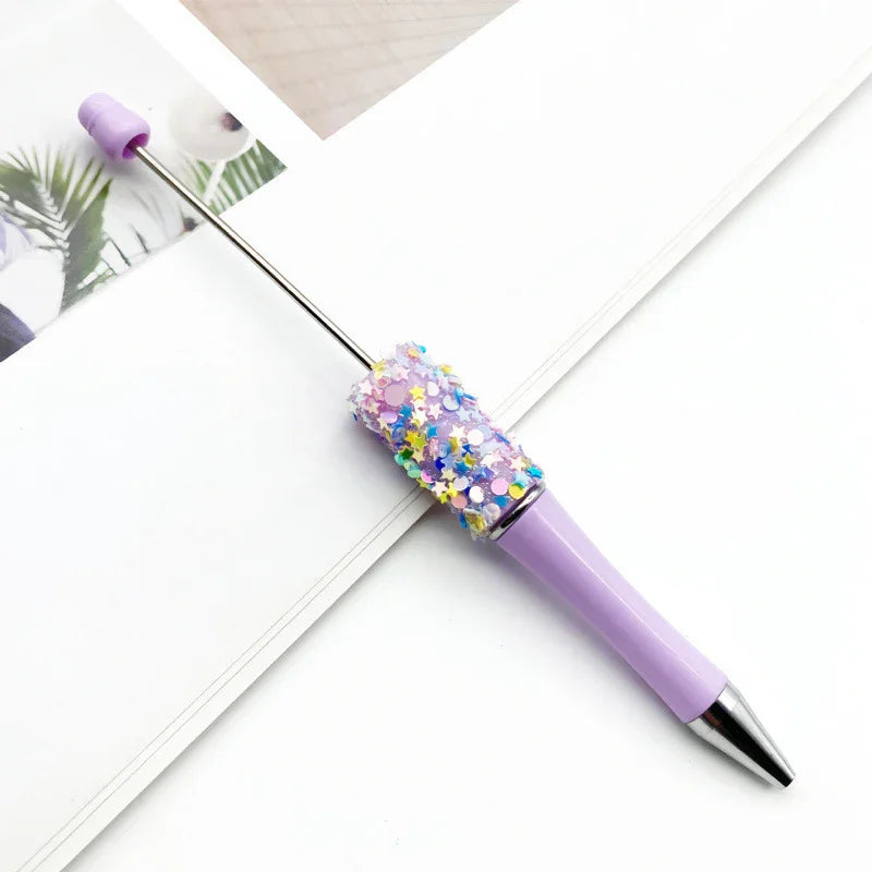Twinkle Little Star Bead Pen Colorful Sparkling Sequin Ballpoint Pen | DIY Beadable Pen Craft Gift Idea