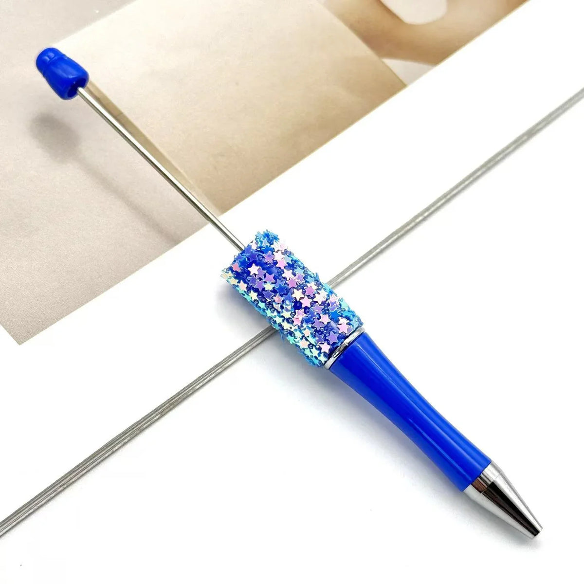 Twinkle Little Star Bead Pen Colorful Sparkling Sequin Ballpoint Pen | DIY Beadable Pen Craft Gift Idea