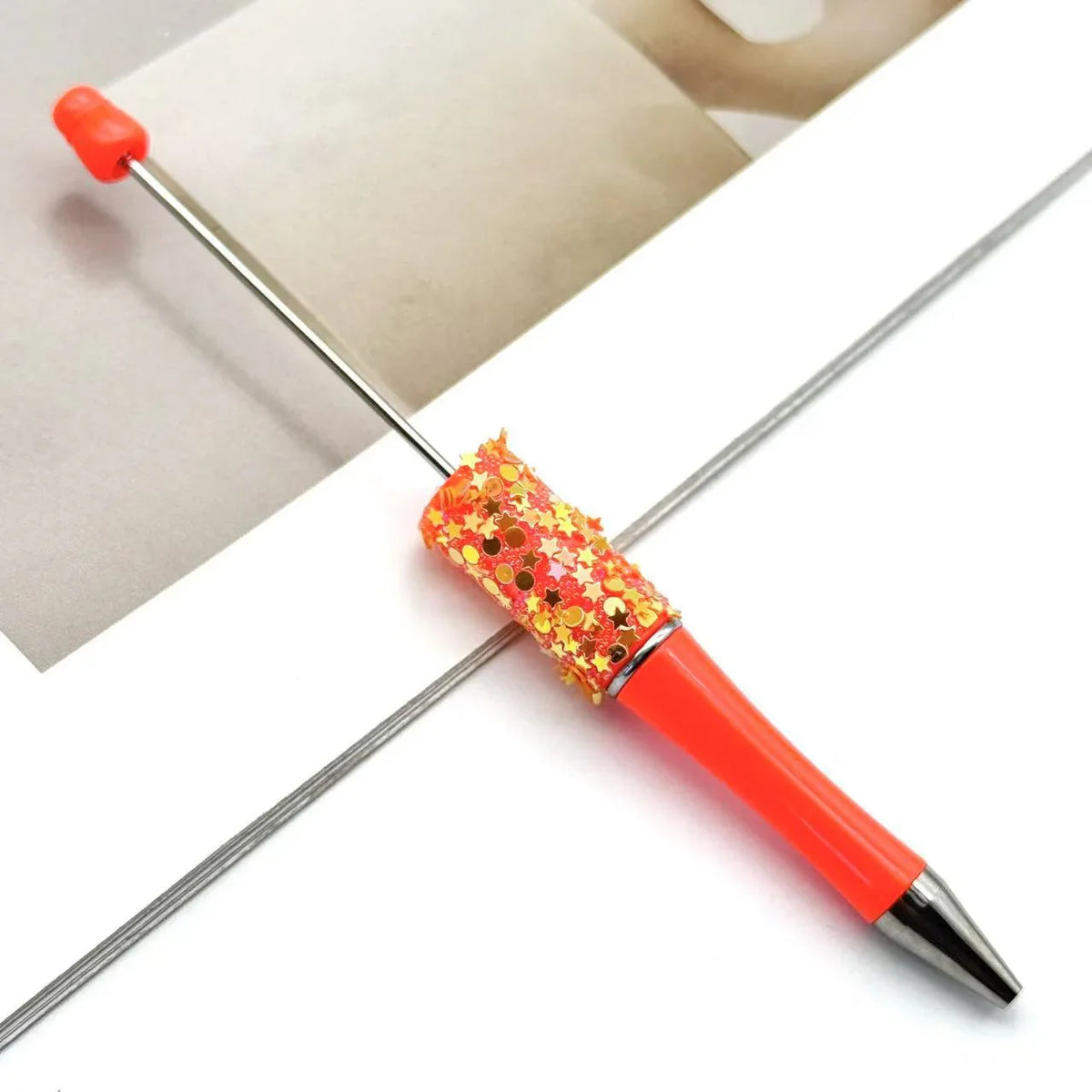 Twinkle Little Star Bead Pen Colorful Sparkling Sequin Ballpoint Pen | DIY Beadable Pen Craft Gift Idea
