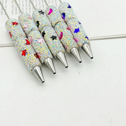 Star and Moon Full Diamond Bead Pen Colorful Heavy Industry Full Diamond