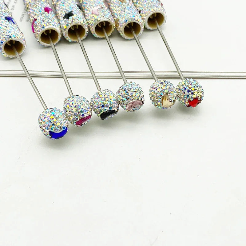 Star and Moon Full Diamond Bead Pen Colorful Heavy Industry Full Diamond | DIY Beadable Pen Craft Gift Idea