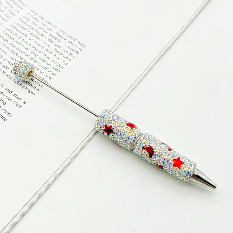 Star and Moon Full Diamond Bead Pen Colorful Heavy Industry Full Diamond | DIY Beadable Pen Craft Gift Idea