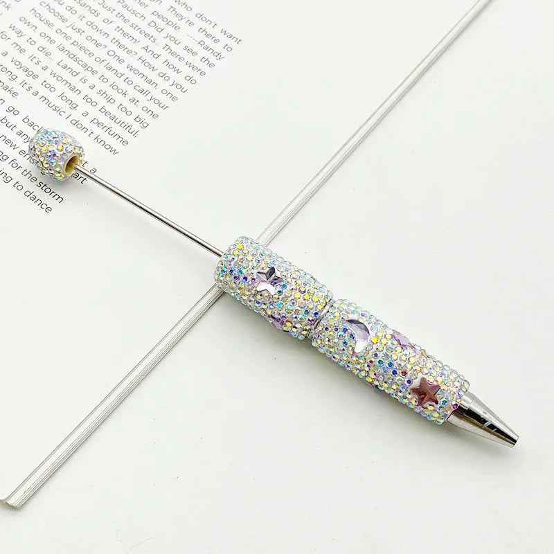Star and Moon Full Diamond Bead Pen Colorful Heavy Industry Full Diamond | DIY Beadable Pen Craft Gift Idea