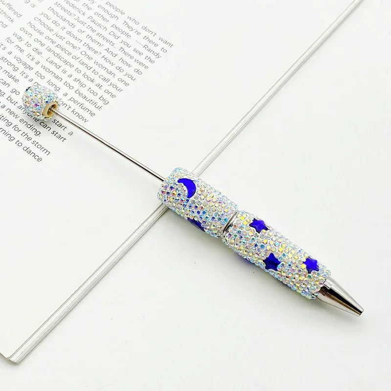 Star and Moon Full Diamond Bead Pen Colorful Heavy Industry Full Diamond | DIY Beadable Pen Craft Gift Idea