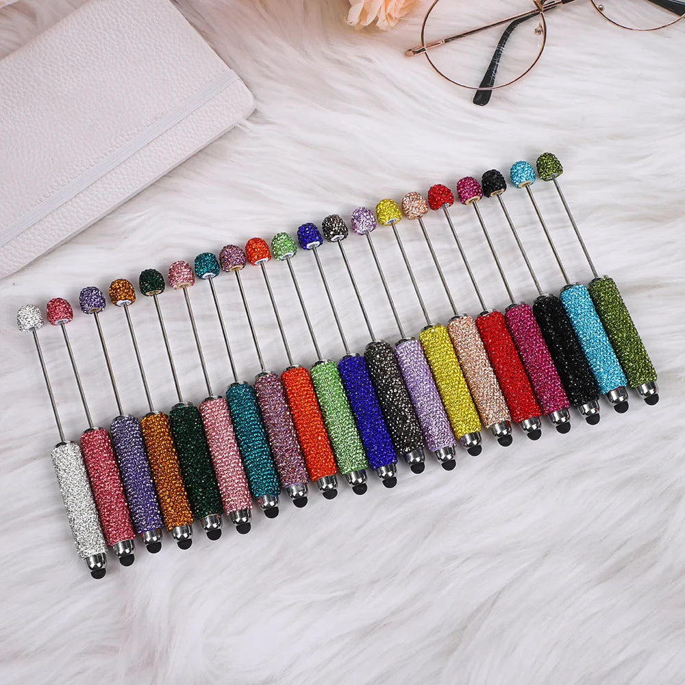 Touch screen full diamond bead pen puzzle handmade solid color full diamond | DIY Beadable Pen Craft Gift Idea