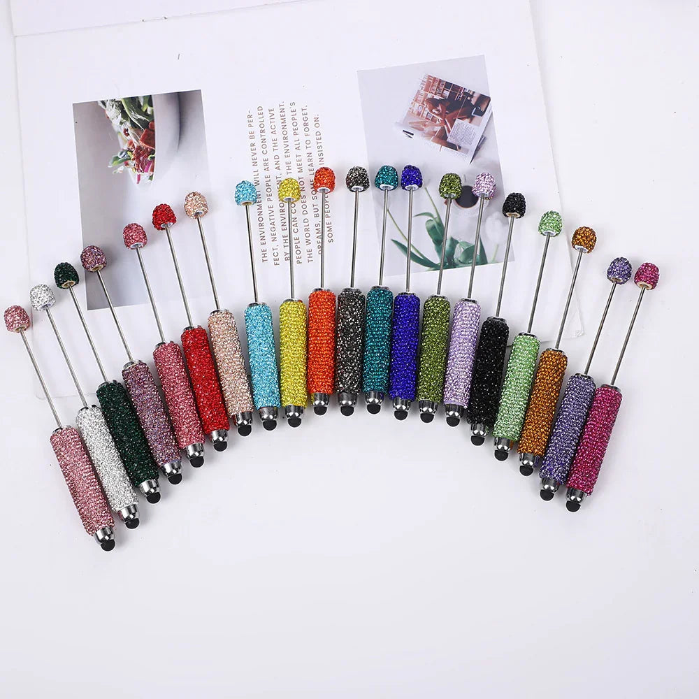 Touch screen full diamond bead pen puzzle handmade solid color full diamond | DIY Beadable Pen Craft Gift Idea