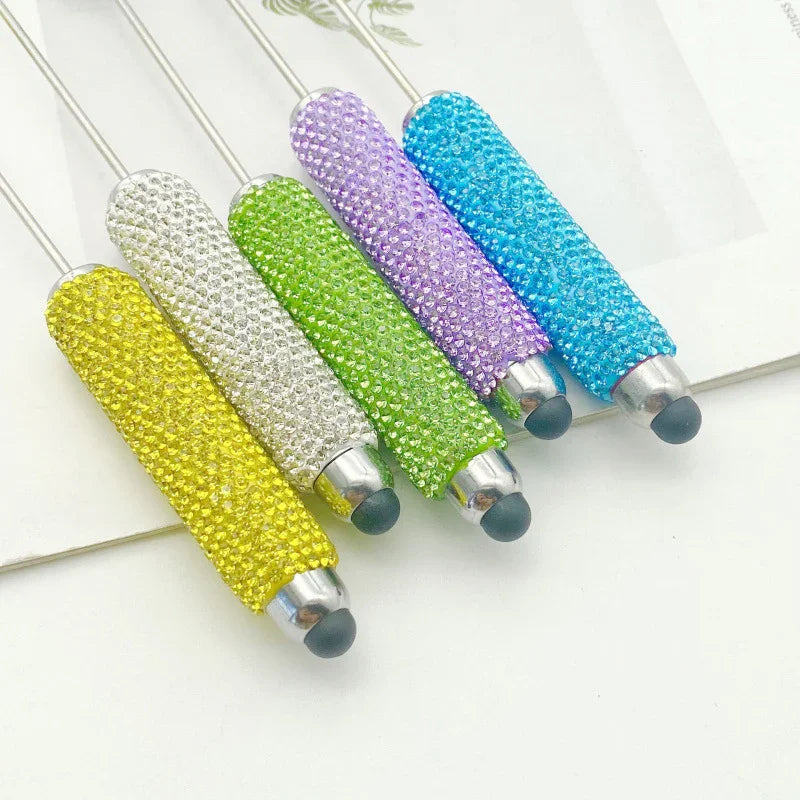 Touch screen full diamond bead pen puzzle handmade solid color full diamond | DIY Beadable Pen Craft Gift Idea
