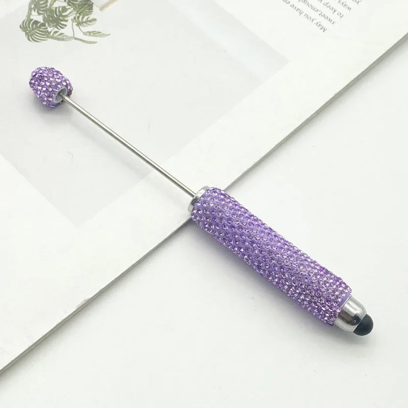 Touch screen full diamond bead pen puzzle handmade solid color full diamond | DIY Beadable Pen Craft Gift Idea