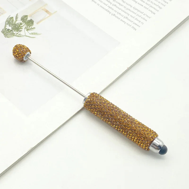 Touch screen full diamond bead pen puzzle handmade solid color full diamond | DIY Beadable Pen Craft Gift Idea