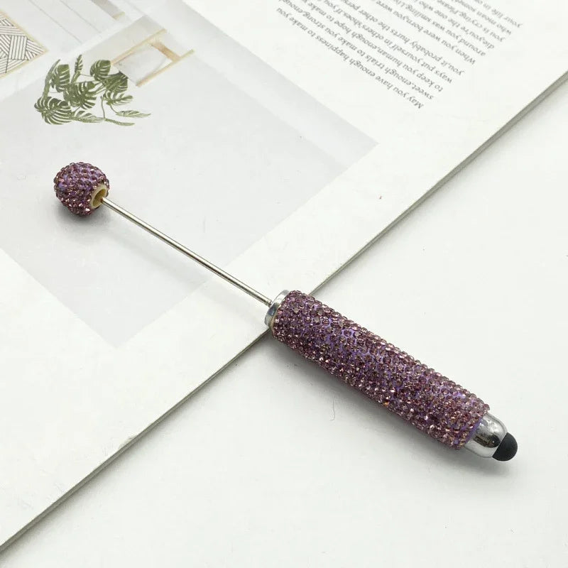 Touch screen full diamond bead pen puzzle handmade solid color full diamond | DIY Beadable Pen Craft Gift Idea