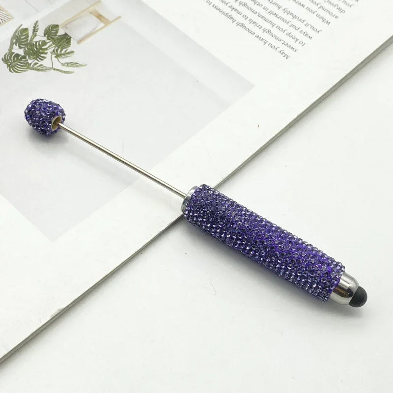 Touch screen full diamond bead pen puzzle handmade solid color full diamond | DIY Beadable Pen Craft Gift Idea