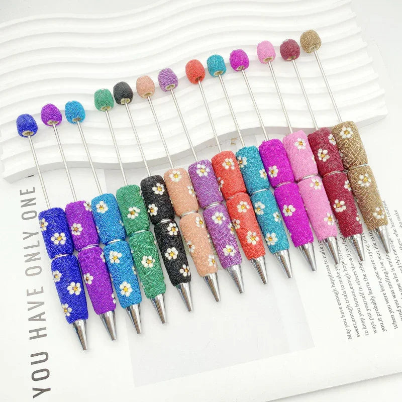 Daisy Diamond Bead Pen Diamond-studded Ballpoint Pen | DIY Beadable Pen Craft Gift Idea