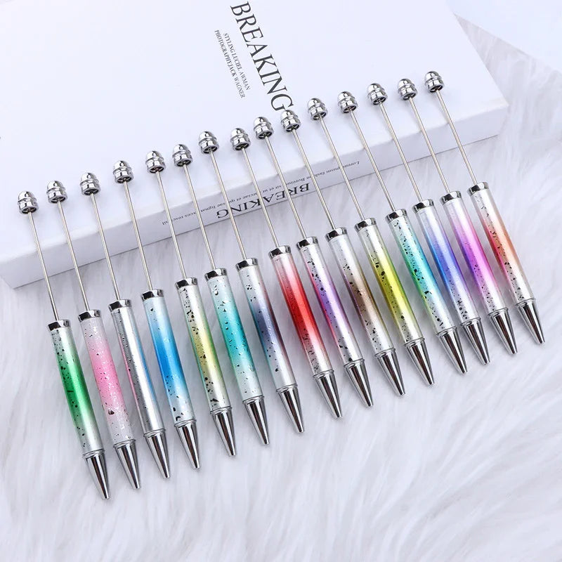 Starry Sky Bead Pen Creative Water Drop Head Gradient Ballpoint Pen Multicolor Beading | DIY Beadable Pen Craft Gift Idea