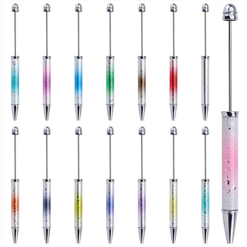 Starry Sky Bead Pen Creative Water Drop Head Gradient Ballpoint Pen Multicolor Beading | DIY Beadable Pen Craft Gift Idea