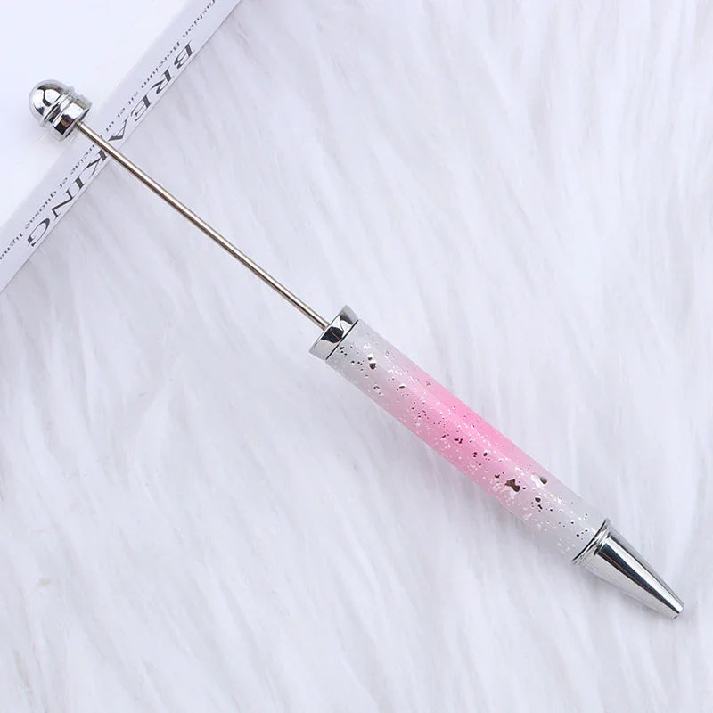 Starry Sky Bead Pen Creative Water Drop Head Gradient Ballpoint Pen Multicolor Beading | DIY Beadable Pen Craft Gift Idea
