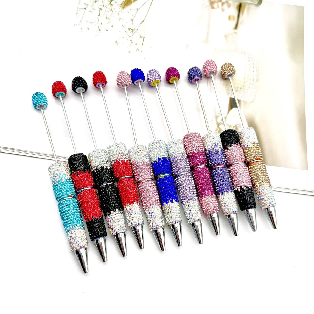 Gradient full diamond bead pen creative full diamond signature ballpoint pen | DIY Beadable Pen Craft Gift Idea