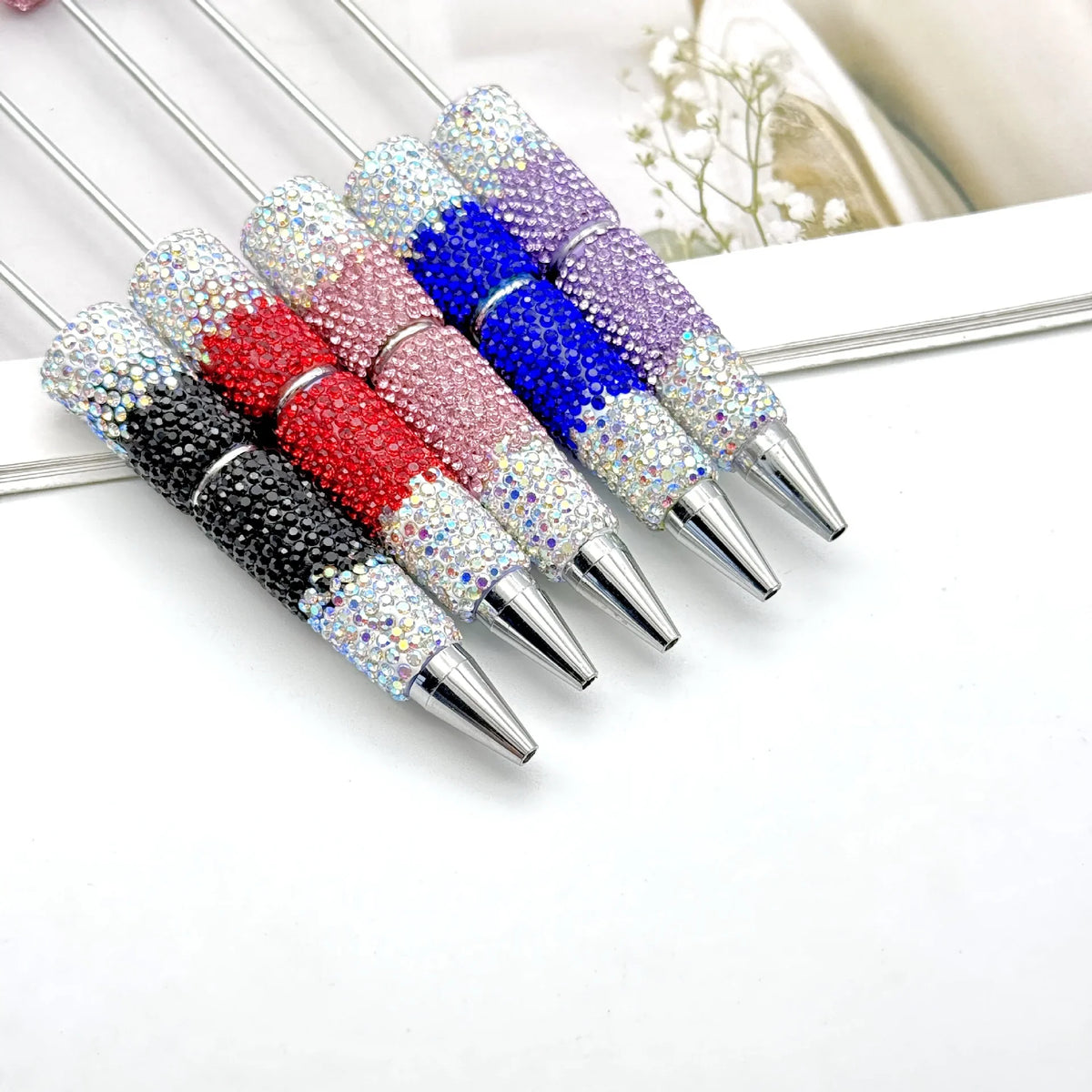 Gradient full diamond bead pen creative full diamond signature ballpoint pen | DIY Beadable Pen Craft Gift Idea
