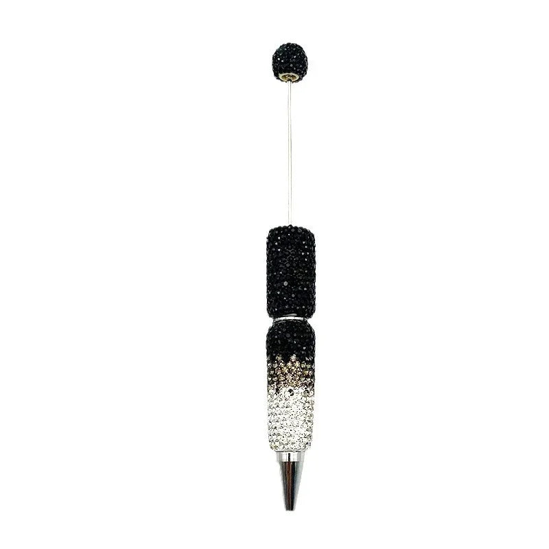 Gradient full diamond bead pen ins three-color gradient heavy-duty cute grain pen