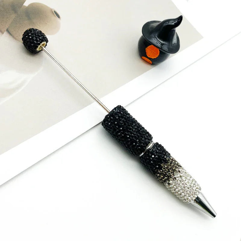 Gradient full diamond bead pen ins three-color gradient heavy-duty cute grain pen