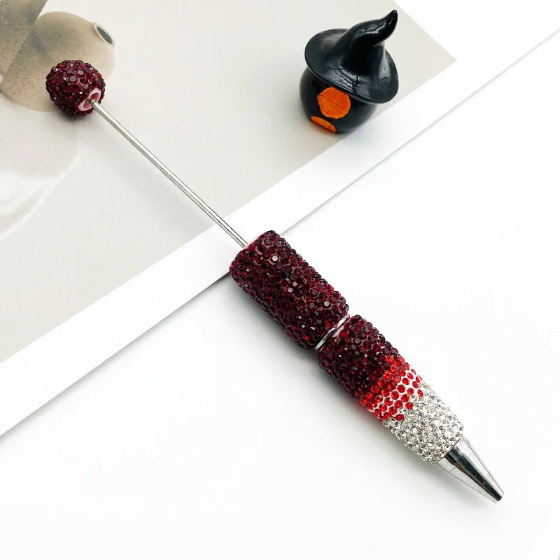 Gradient full diamond bead pen ins three-color gradient heavy-duty cute grain pen | DIY Beadable Pen Craft Gift Idea