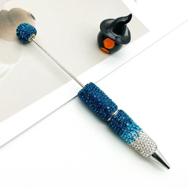Gradient full diamond bead pen ins three-color gradient heavy-duty cute grain pen