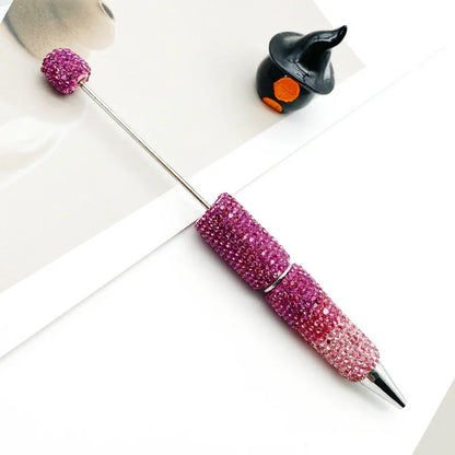 Gradient full diamond bead pen ins three-color gradient heavy-duty cute grain pen