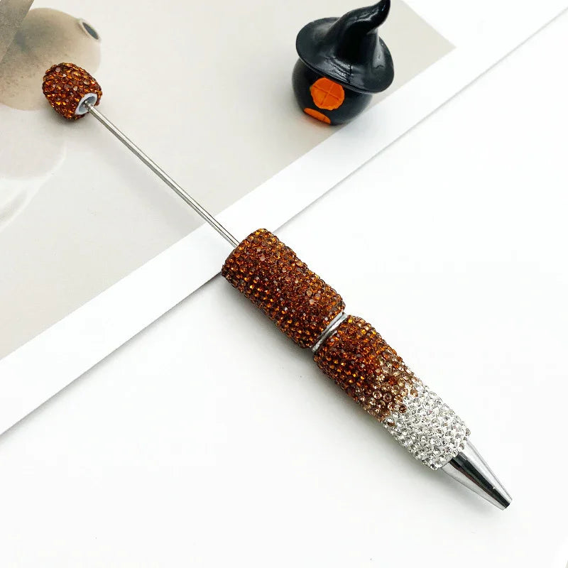 Gradient full diamond bead pen ins three-color gradient heavy-duty cute grain pen | DIY Beadable Pen Craft Gift Idea