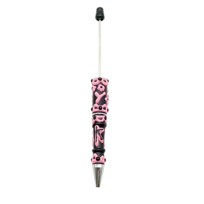 Painted bead pen pure handmade cream cute grain pen