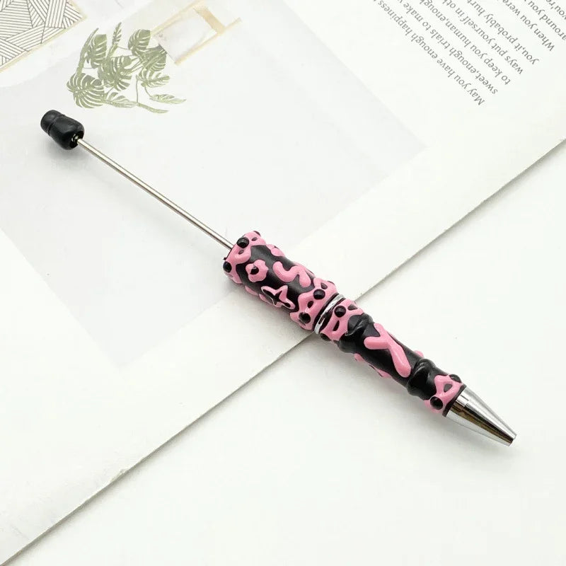 Painted bead pen pure handmade cream cute grain pen