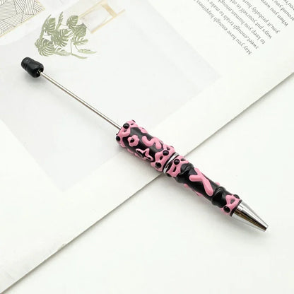 Painted bead pen pure handmade cream cute grain pen
