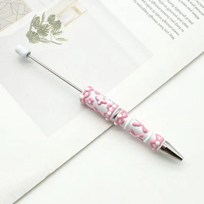 Painted bead pen pure handmade cream cute grain pen