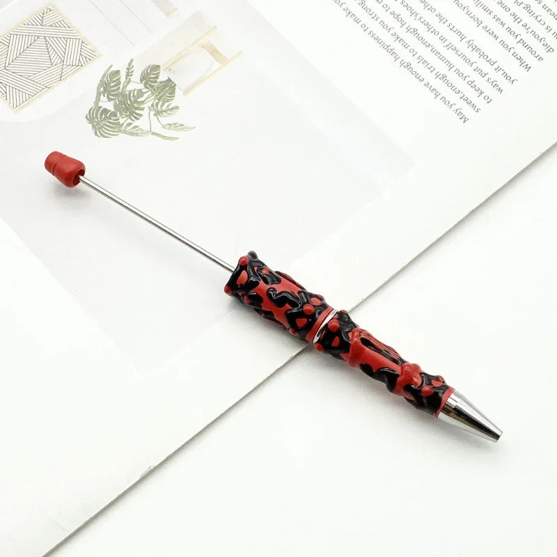 Painted bead pen pure handmade cream cute grain pen