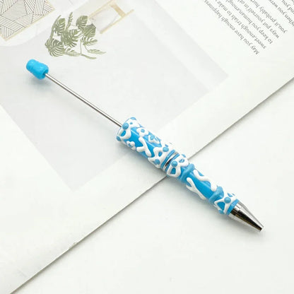 Painted bead pen pure handmade cream cute grain pen