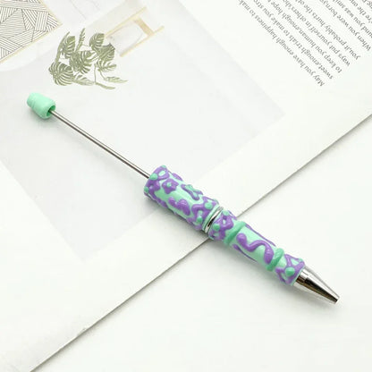 Painted bead pen pure handmade cream cute grain pen