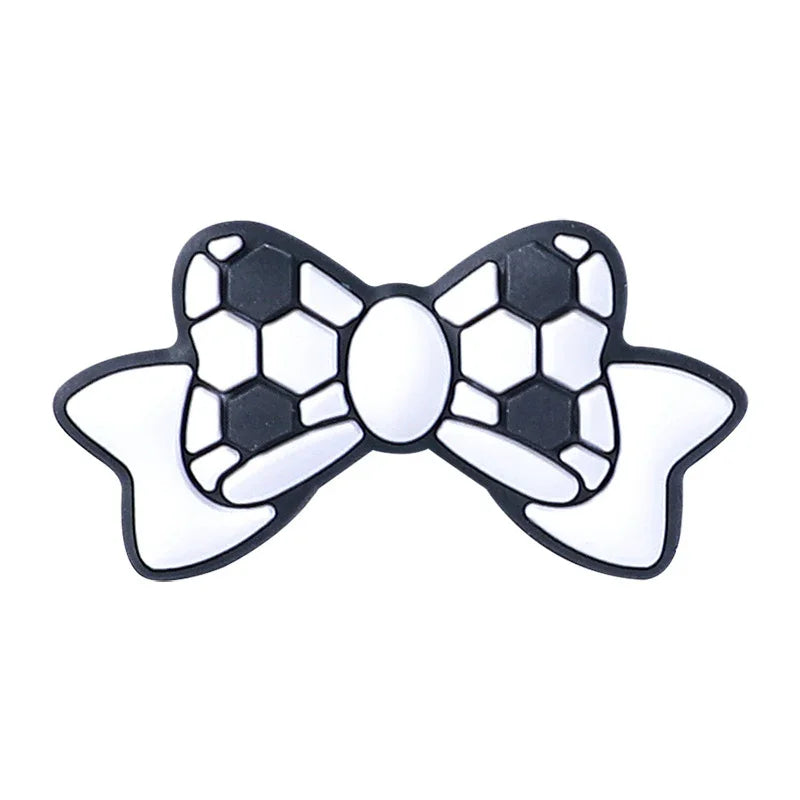 Yellow baseball bow silicone beads football silicone loose beads
