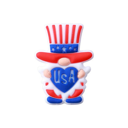 Independence Day themed silicone beads loose beads DIY bead pen USA silicone beads