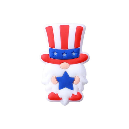 Independence Day themed silicone beads loose beads DIY bead pen USA silicone beads