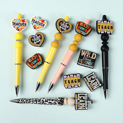 Silicone beads for necklaces, decorative accent beads, and teacher's silicone beads