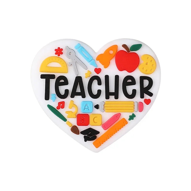 Silicone beads for necklaces, decorative accent beads, and teacher's silicone beads
