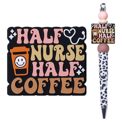 Coffee silicone beads anti-drop chain accessories letter silicone beads