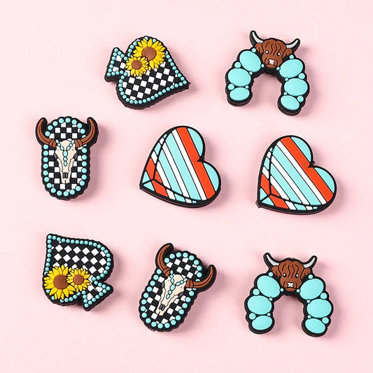 Turquoise Daisy Silicone Beads Bead Accessories Cartoon Bull Head Silicone Beads