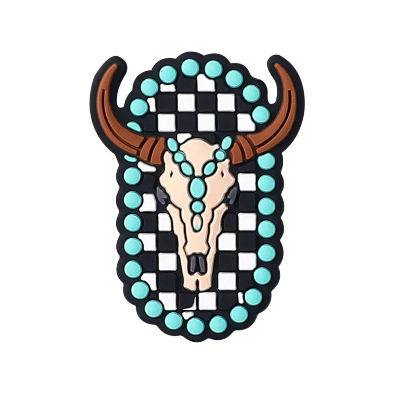Turquoise Daisy Silicone Beads Bead Accessories Cartoon Bull Head Silicone Beads