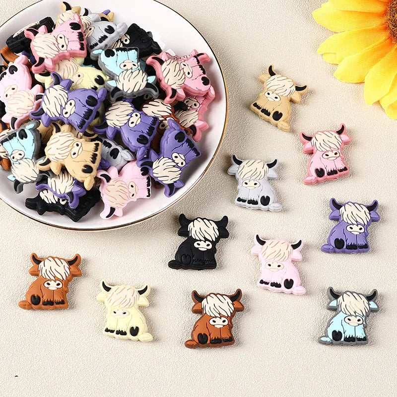Cartoon yak silicone beads DIY   loose beads