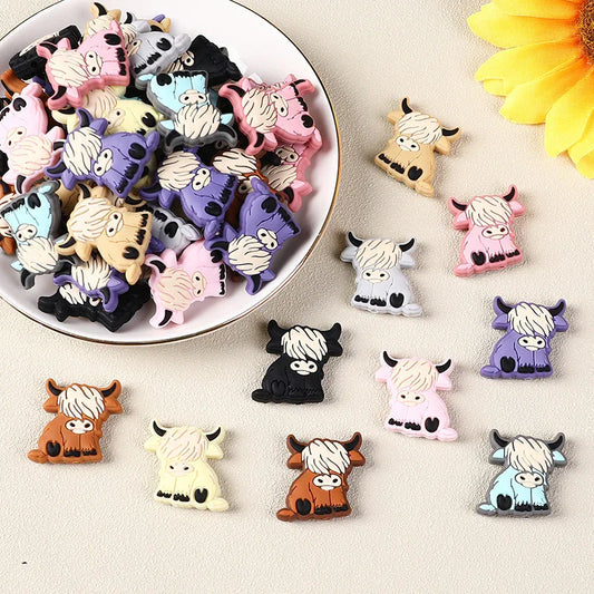Cartoon yak silicone beads DIY   loose beads