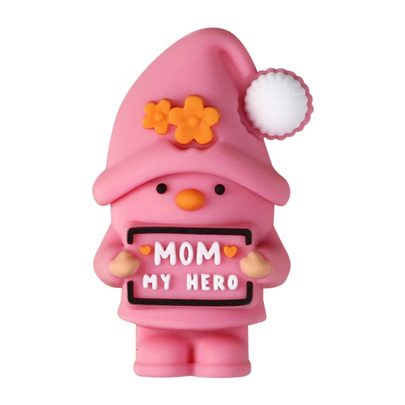Mother's Day 3D silicone beads DIY pen bracelet mom jewelry decorative beaded heart-shaped silicone beads