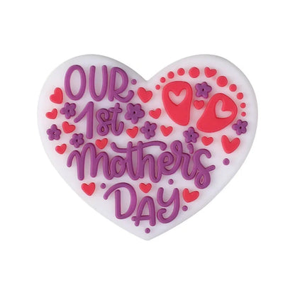 Mother's Day 3D silicone beads DIY pen bracelet mom jewelry decorative beaded heart-shaped silicone beads