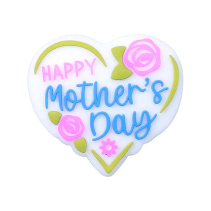 Mother's Day 3D silicone beads DIY pen bracelet mom jewelry decorative beaded heart-shaped silicone beads